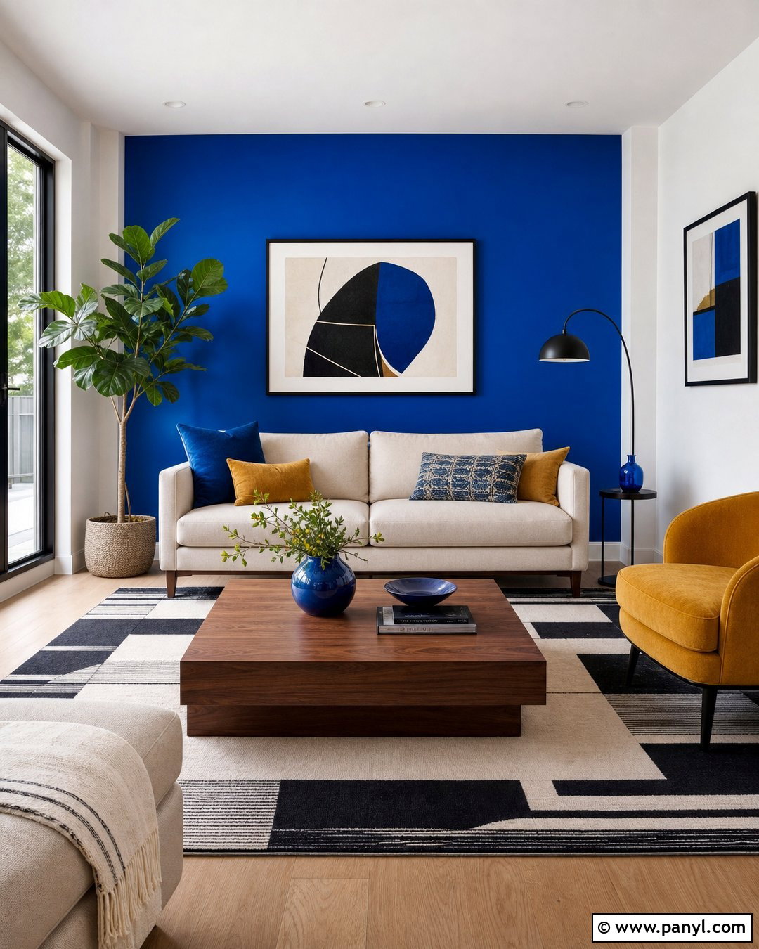 Cobalt Blue Accent Wall - 30 blue wall interior ideas