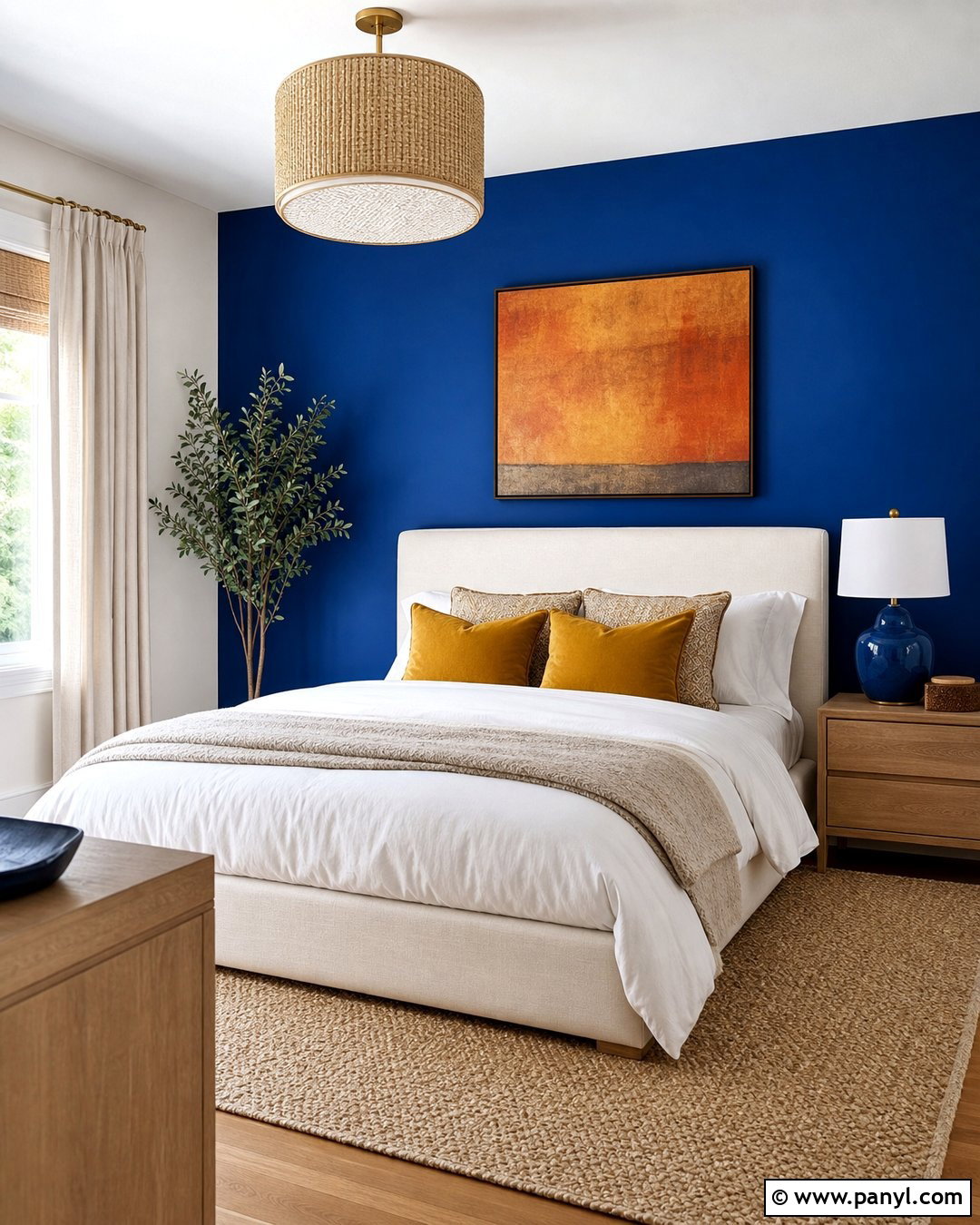 Cobalt Blue Accent Wall - 35 Aesthetic Room Wall Color Ideas