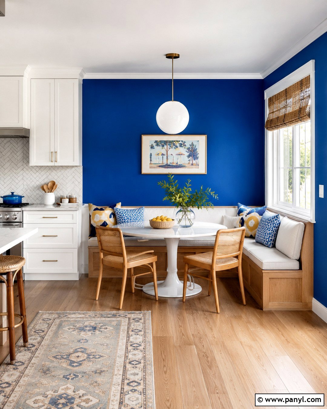 Cobalt Blue Accent Wall Breakfast Nook - 20 Cobalt Blue Accent Wall Ideas
