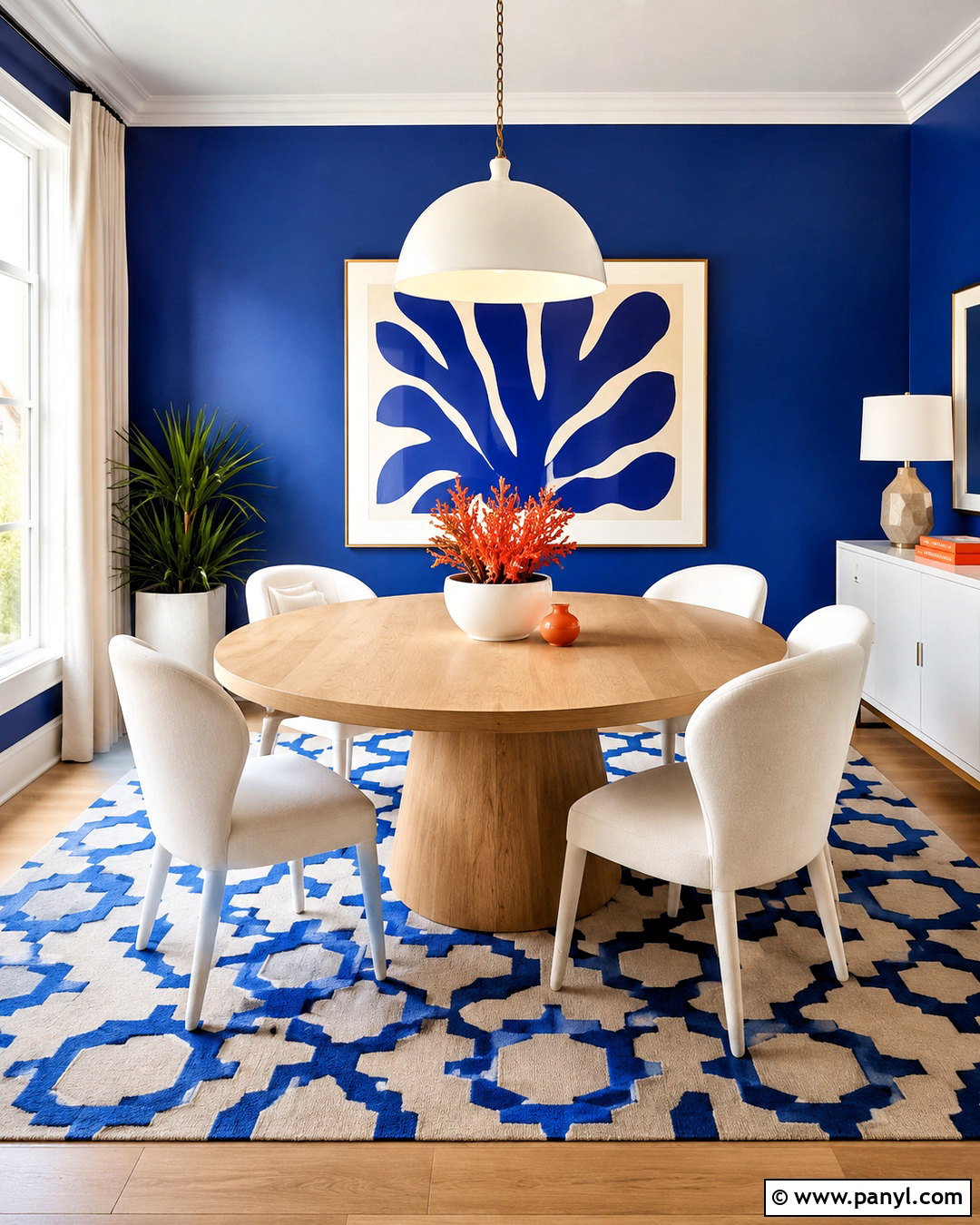 Cobalt Blue Accent Wall Dining Room - 20 blue accent walls