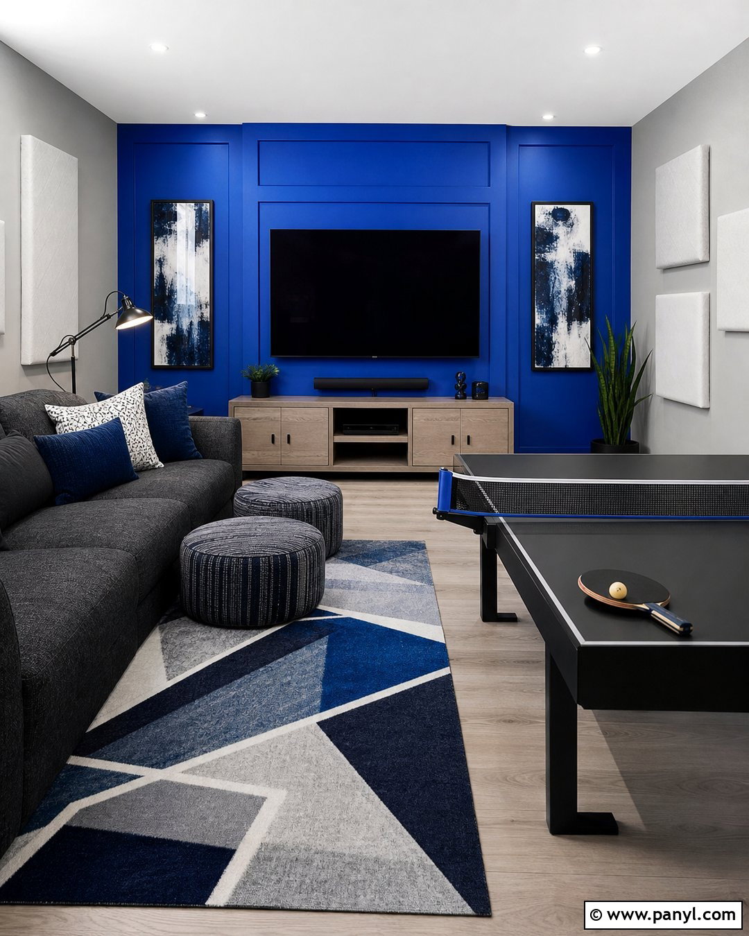 Cobalt Blue Accent Wall Game Room - 20 Best Wall Color For Game Room Ideas