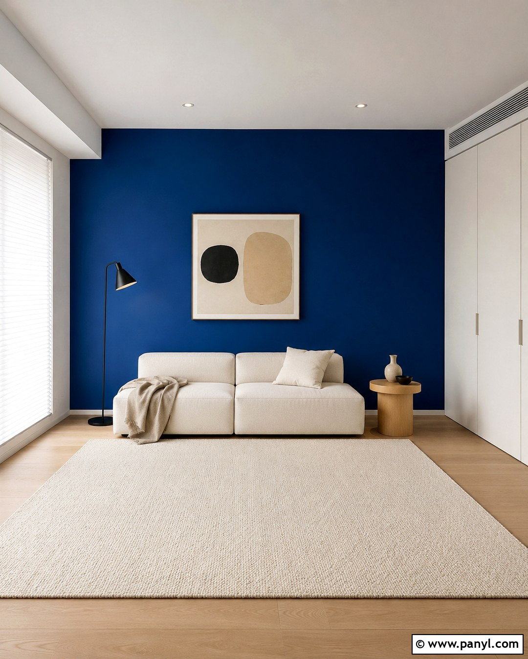 Cobalt Blue Accent Wall Minimalist Room - 20 Cobalt Blue Accent Wall Ideas