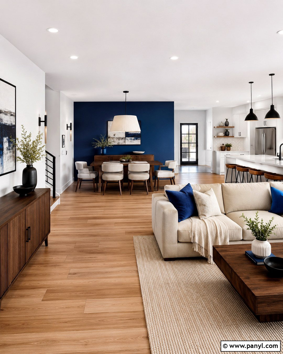 Cobalt Blue Accent Wall Open Floor Plan - 20 Cobalt Blue Accent Wall Ideas