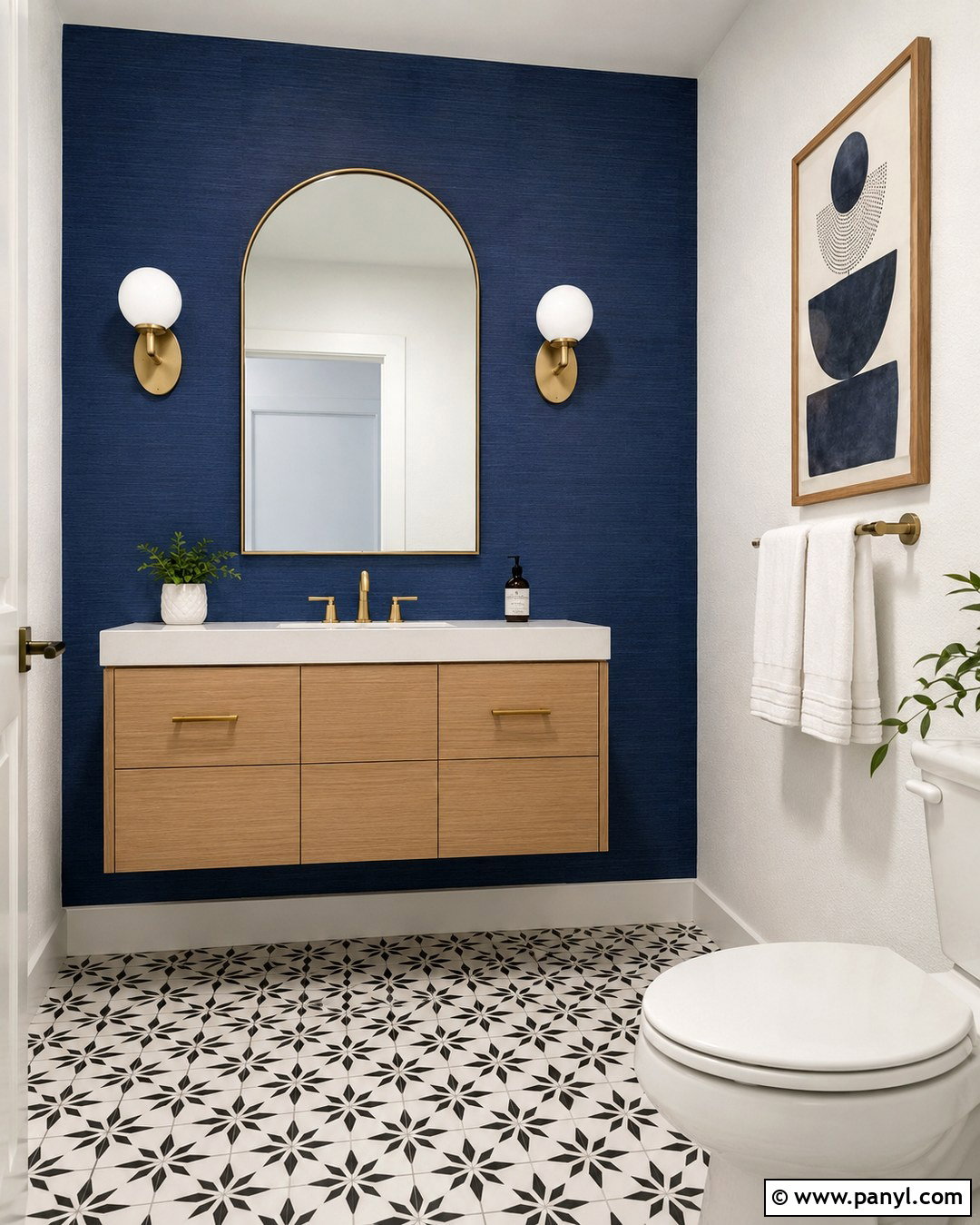 Cobalt Blue Accent Wall Powder Room - 20 Cobalt Blue Accent Wall Ideas