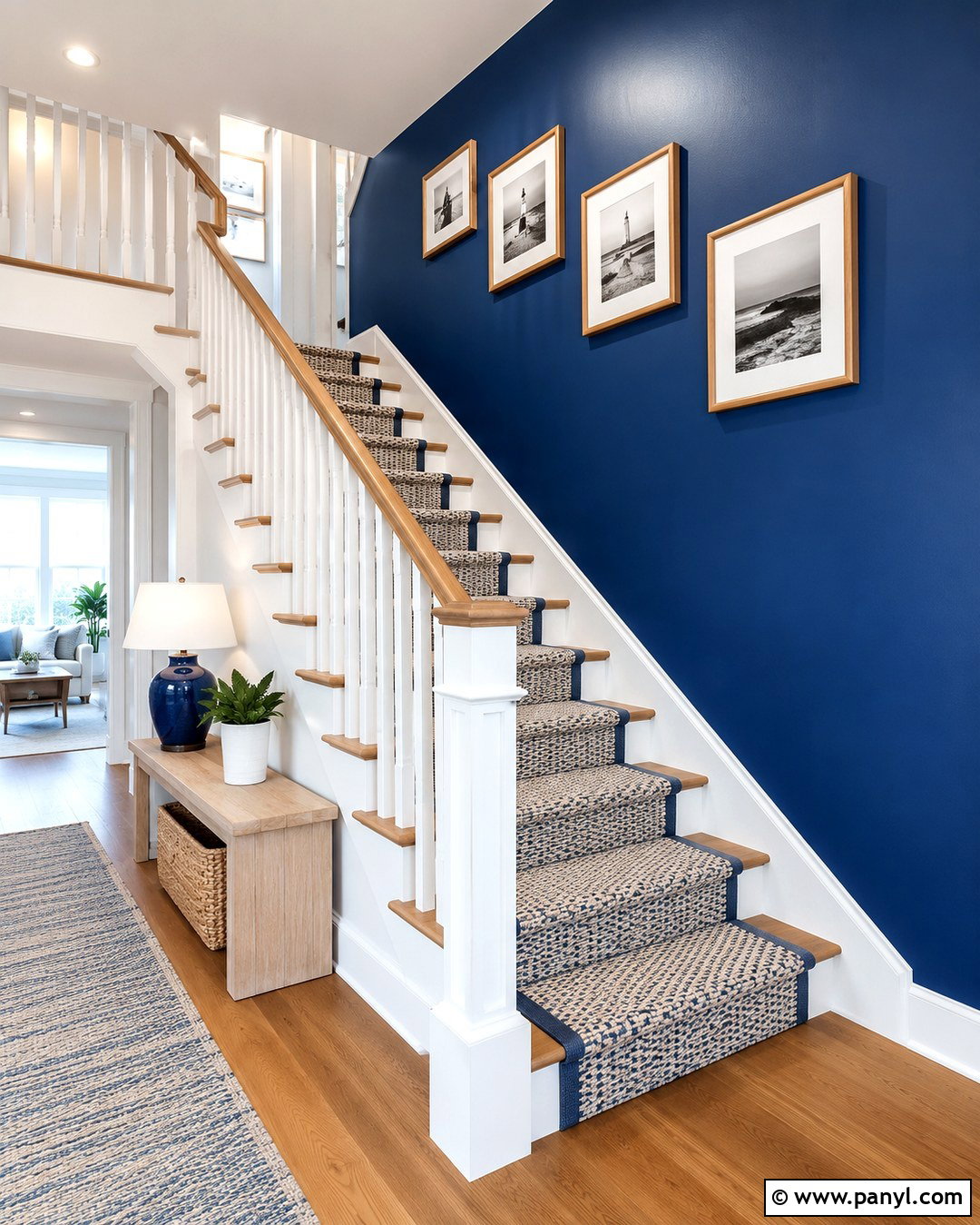 Cobalt Blue Accent Wall Staircase - 20 Cobalt Blue Accent Wall Ideas