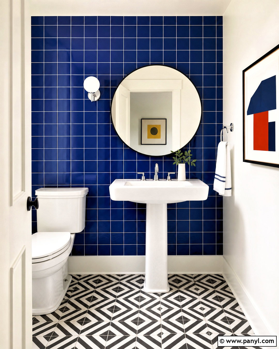 Cobalt Blue And Bright White Bathroom - 20 bathroom color schemes blue ideas