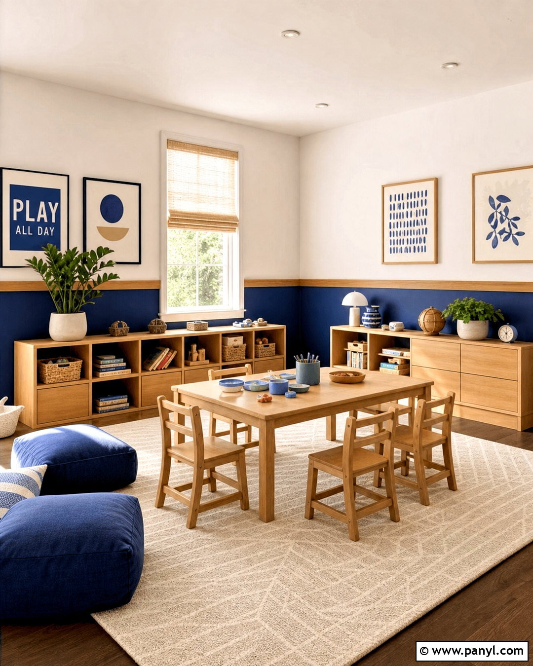 Cobalt Blue And Natural Wood Room Colour Combination - 20 room colour combination ideas