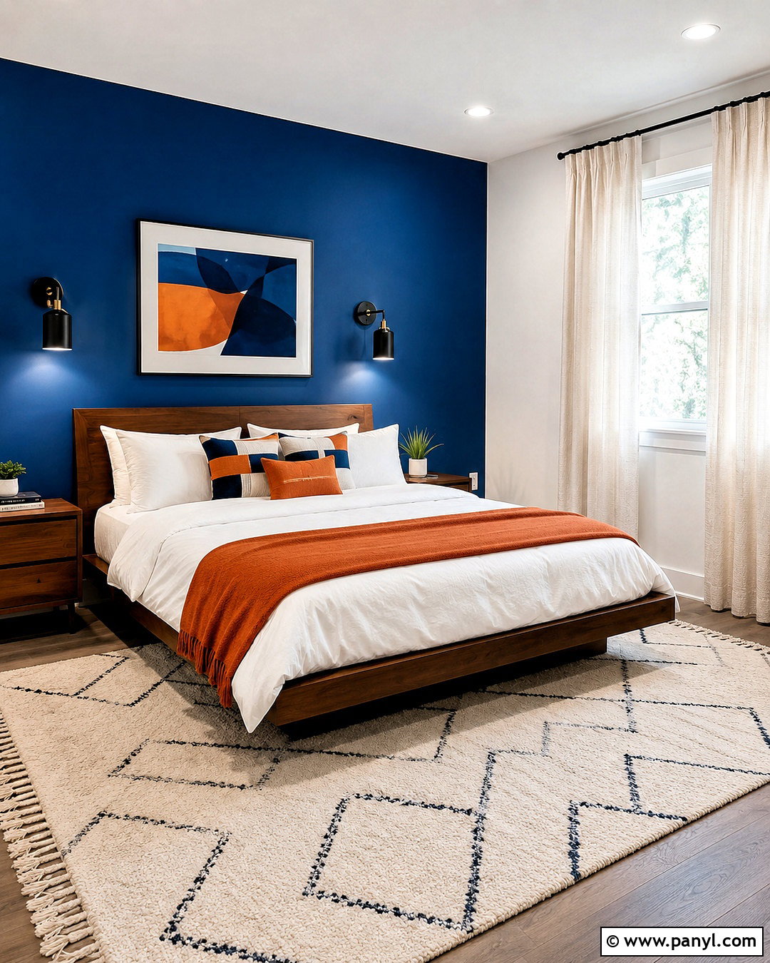 Cobalt Blue And Orange Bedroom - 20 blue bedroom color schemes