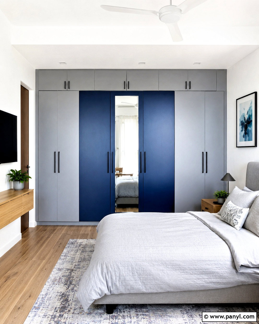 Cobalt Blue And Pale Gray Wardrobe - 20 colour coordinated wardrobe ideas