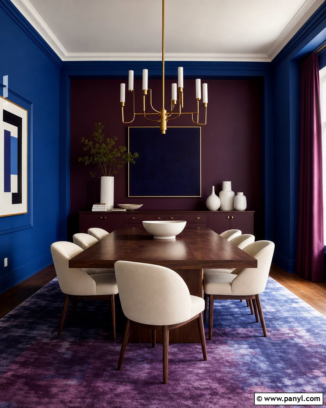 Cobalt Blue And Plum Dining Room Walls - 25 Blue And Purple Wall Paint Ideas