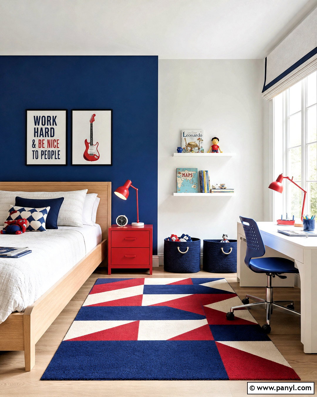 Cobalt Blue And Red Kids Room - 20 kids room color schemes