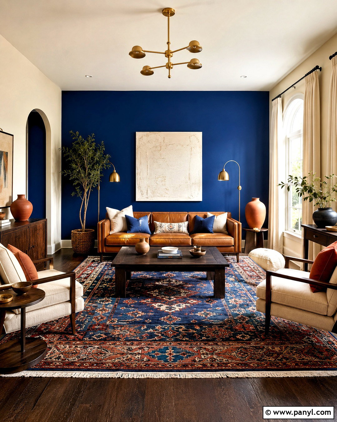 Cobalt Blue And Soft Cream Living Room - 35 wall color combinations living rooms