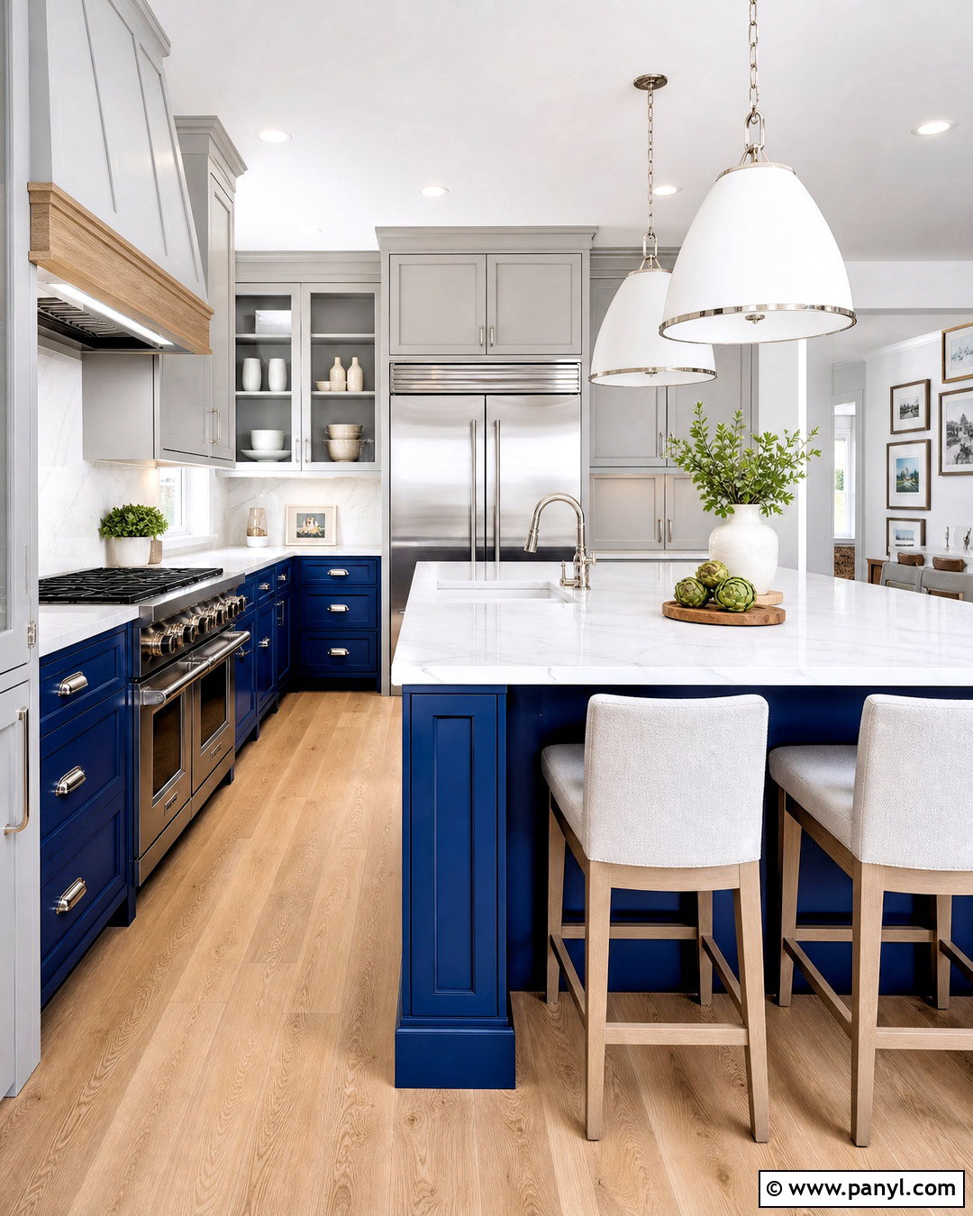 Cobalt Blue And Soft Gray Kitchen Cabinets - 20 kitchen cabinets colour combinations