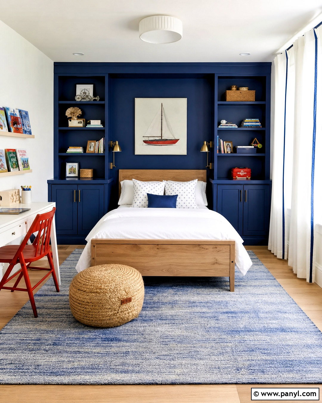 Cobalt Blue And Soft White Kids Room - 20 interior room color combination ideas