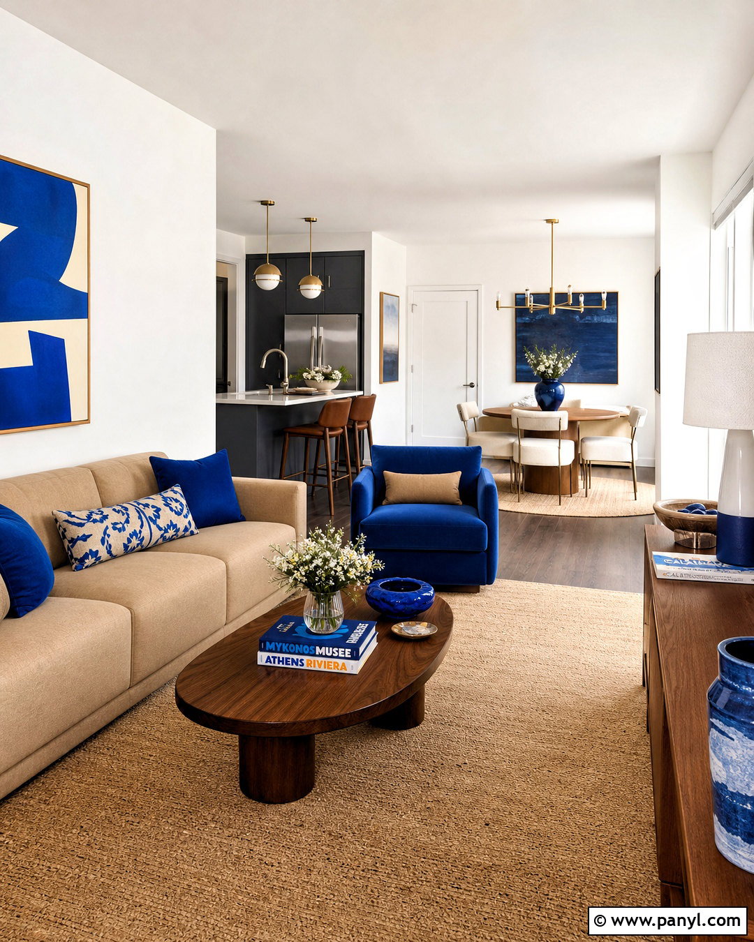 Cobalt Blue And Tan Apartment Color Scheme - 20 apartment color schemes