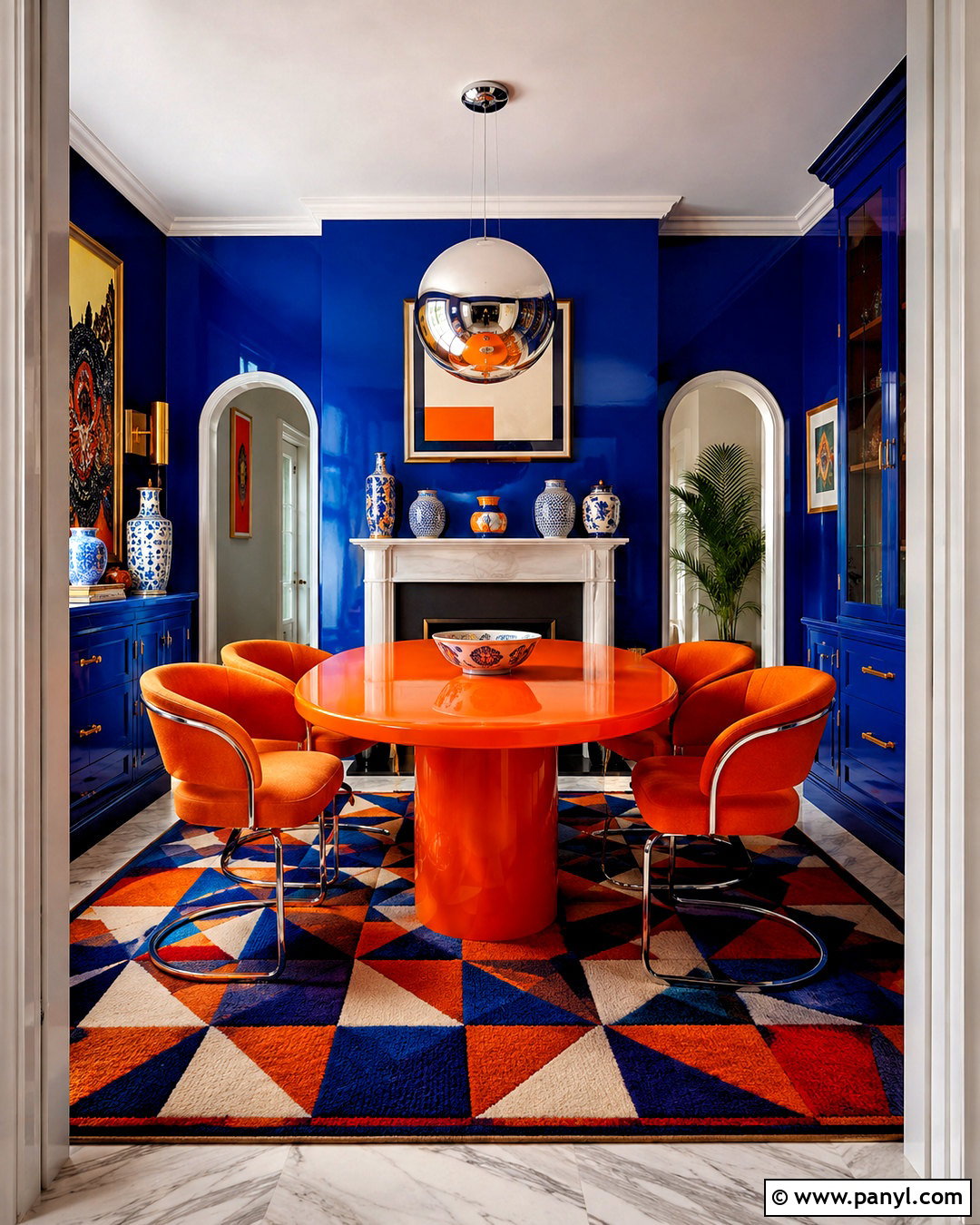 Cobalt Blue And Tangerine Maximalist Color Palette - 20 maximalist color palette ideas