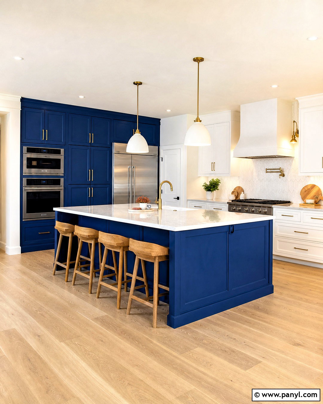 Cobalt Blue And Warm White Kitchen Palette - 20 kitchen color palette ideas
