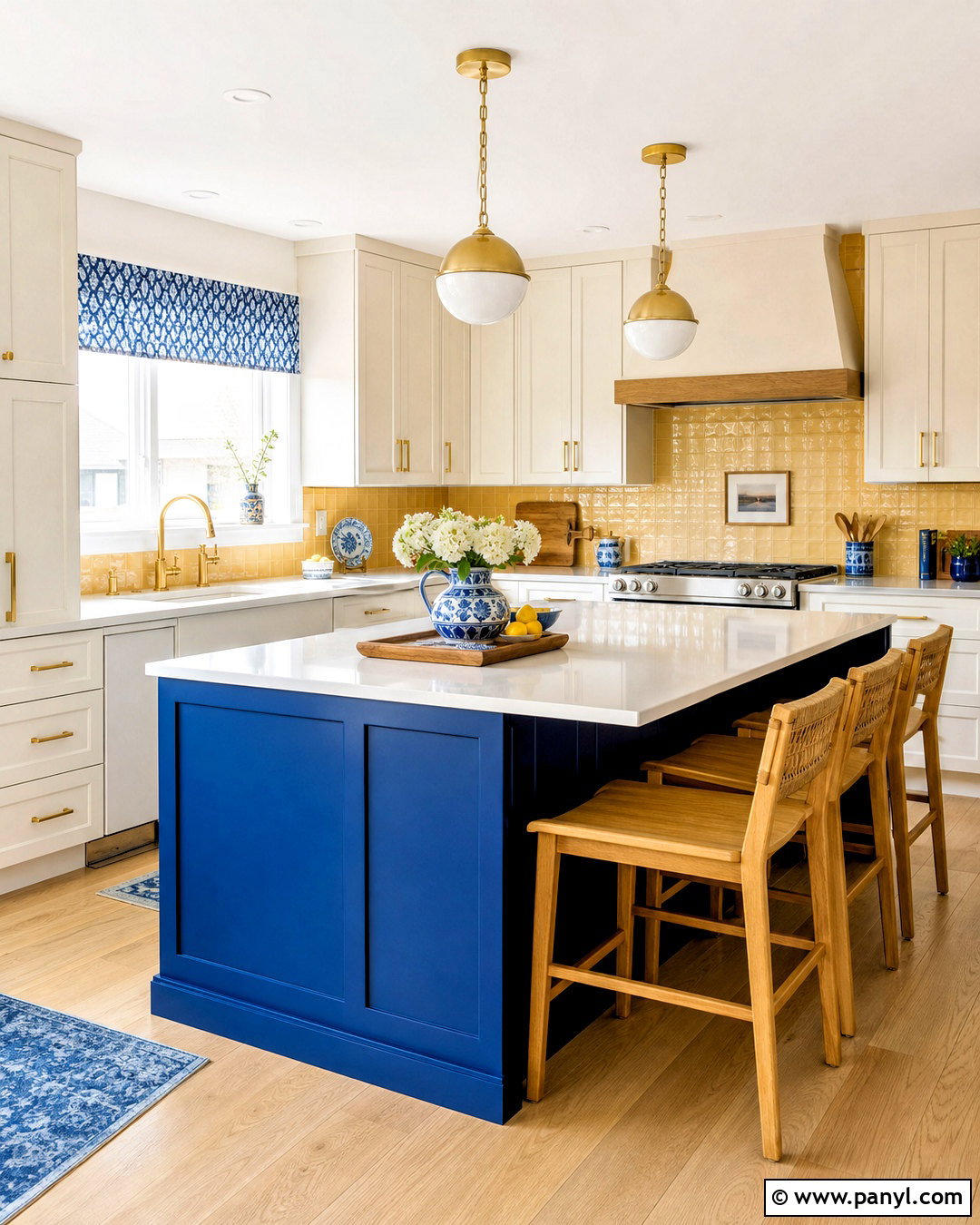 Cobalt Blue And Warm Yellow Kitchen - 20 kitchen colour schemes