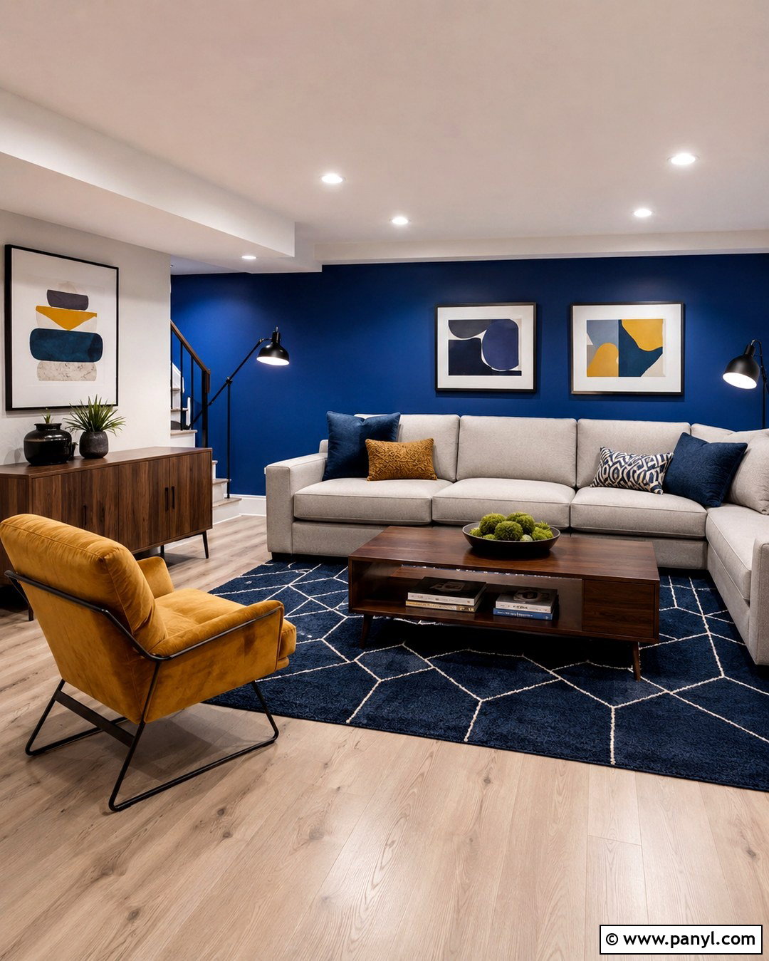 Cobalt Blue Basement Accent Wall - 20 Basement Blue Walls