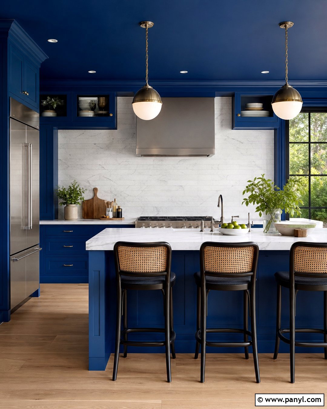 Cobalt Blue Color-Drenched Kitchen - 20 cobalt blue kitchen walls