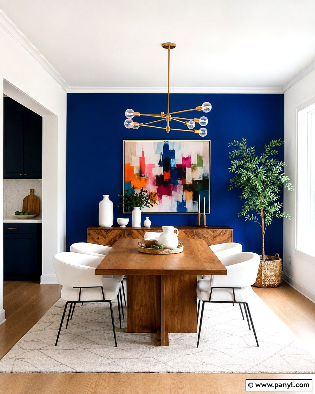 Cobalt Blue Dining Room Accent Wall - 20 White Walls With Blue Accent Wall Ideas