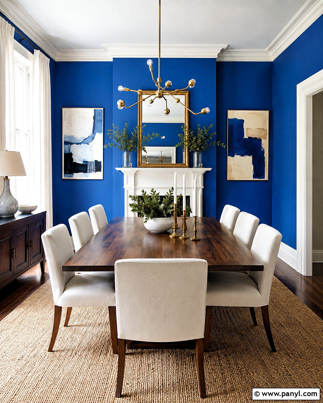 Cobalt Blue Dining Room - 40 blue wall paint ideas