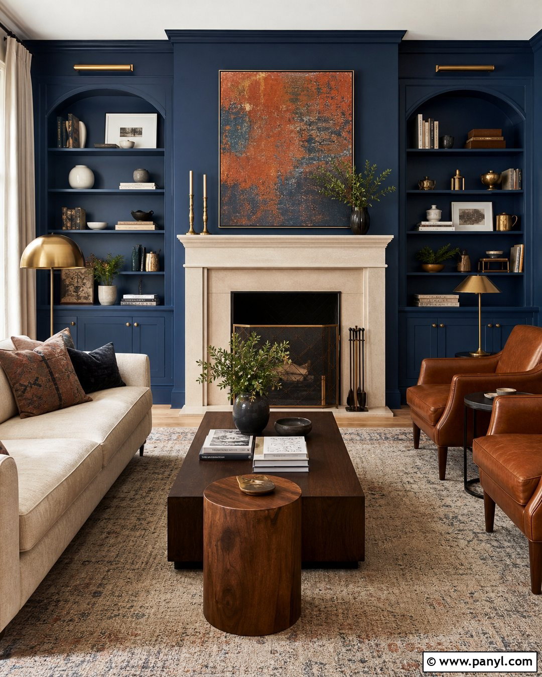 Cobalt Blue Fireplace Wall - 20 Cobalt Blue Interior Paint Ideas