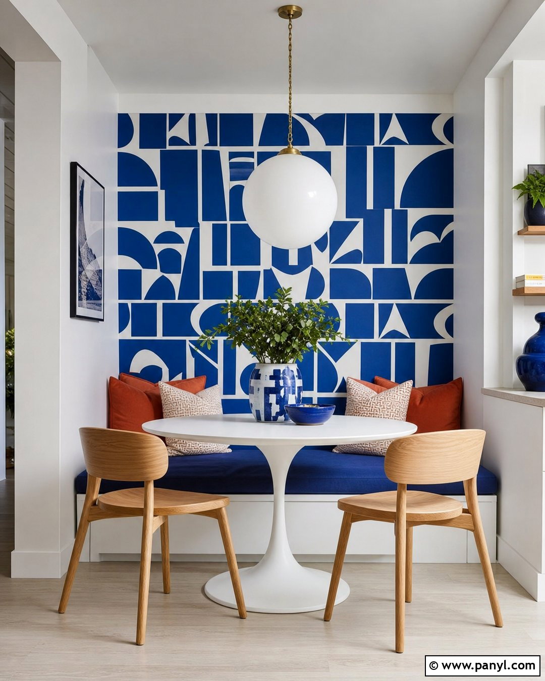 Cobalt Blue Geometric Wallpaper - 40 Wallpaper Colour Ideas