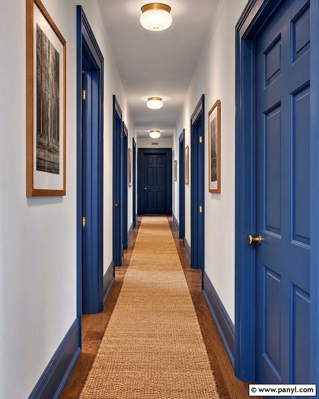 Cobalt Blue Hallway Trim And Doors - 20 Cobalt Blue Interior Paint Ideas
