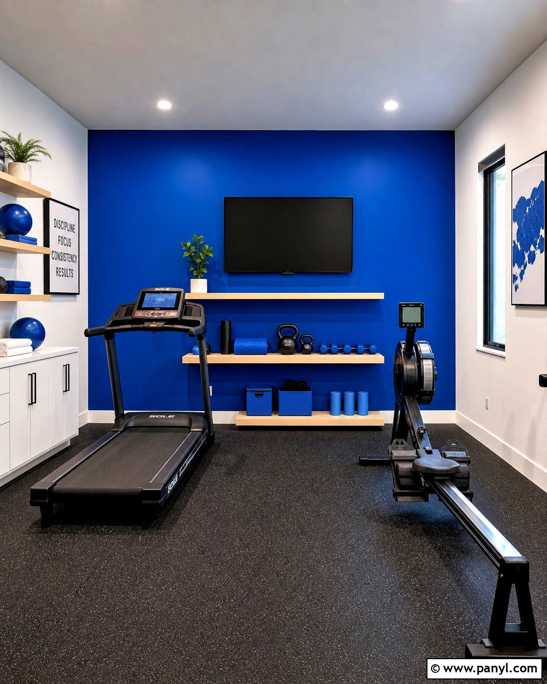 Cobalt Blue Home Gym - 20 home gym colors paint ideas