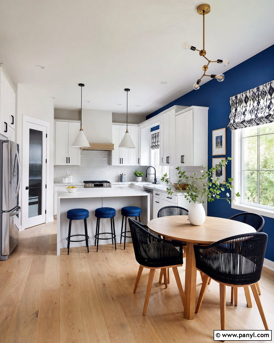 Cobalt Blue Kitchen Accent Wall - 30 blue kitchen walls white cabinets