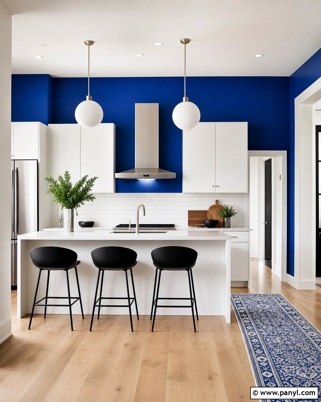 Cobalt Blue Kitchen Accent Wall - 30 kitchen accent wall color ideas