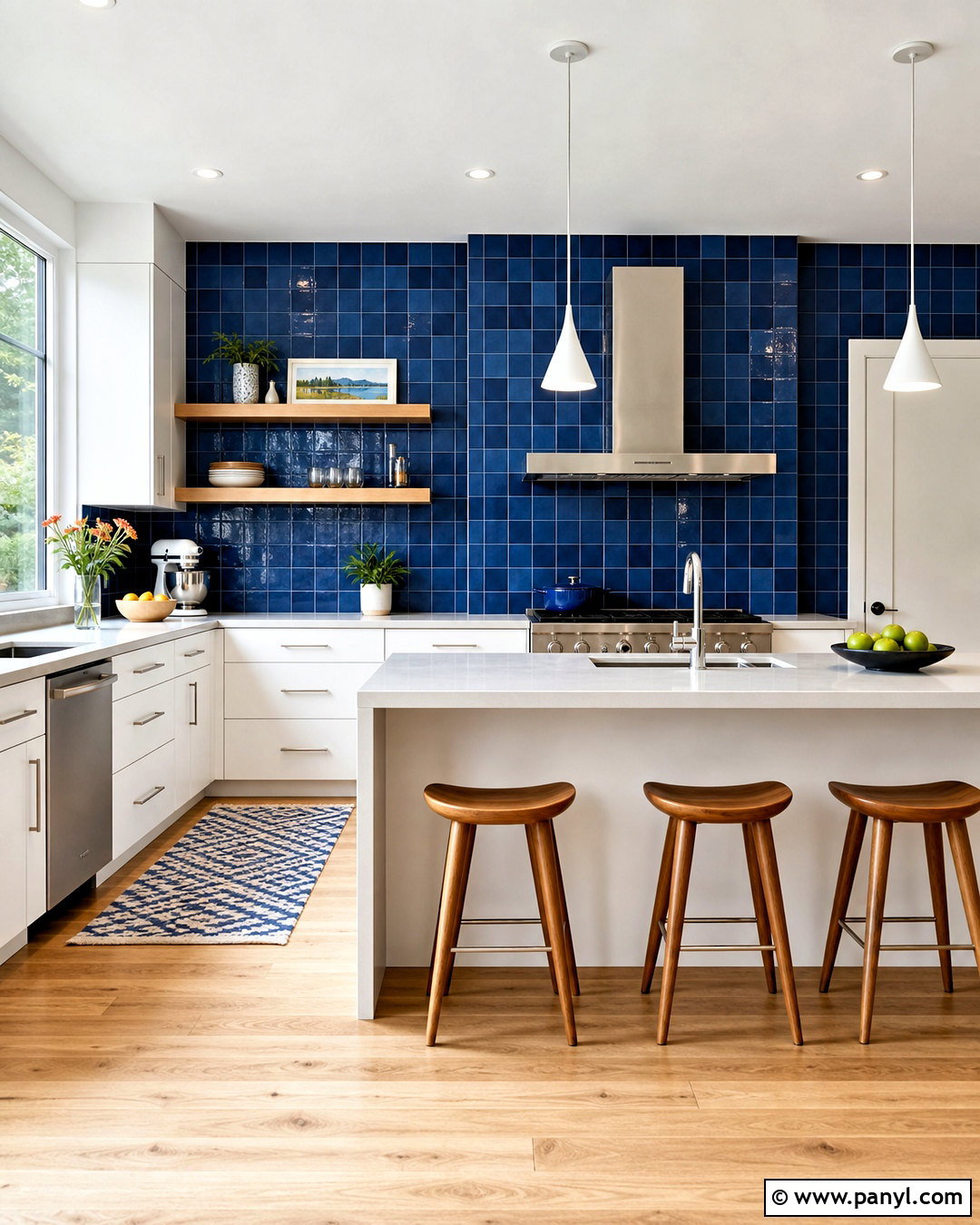 Cobalt Blue Kitchen Backsplash - 20 pop of color kitchen ideas
