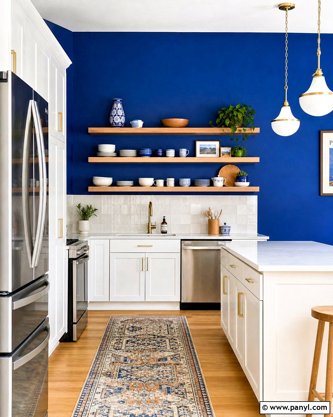Cobalt Blue Kitchen Wall - 20 blue wall ideas