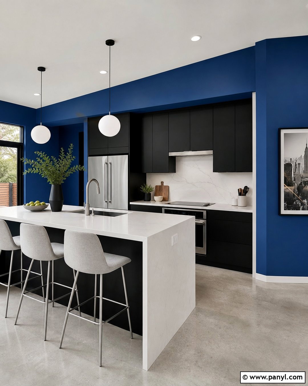 20 Blue Kitchen Walls With Dark Cabinets for Chic, Timeless Style