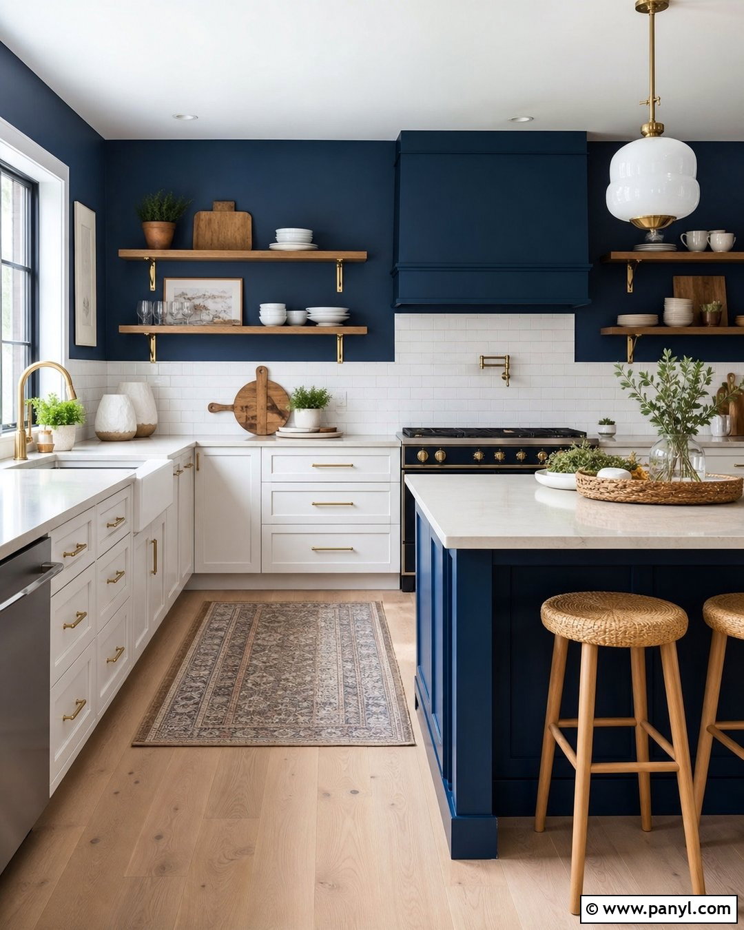 Cobalt Blue Kitchen Walls With Open Shelves - 20 cobalt blue kitchen walls