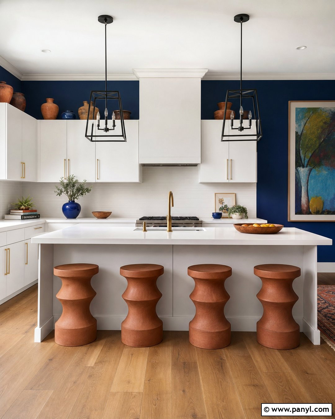 Cobalt Blue Kitchen Walls With White Cabinets - 45 blue kitchen walls