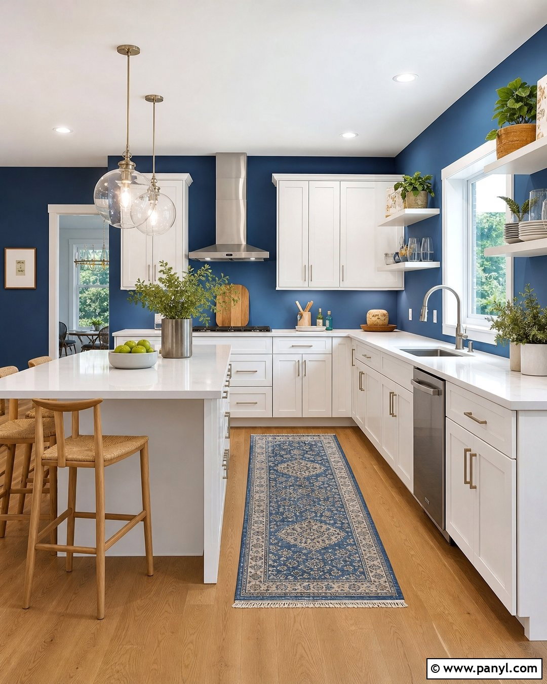 Cobalt Blue Kitchen Walls With White Cabinets - 20 cobalt blue kitchen walls