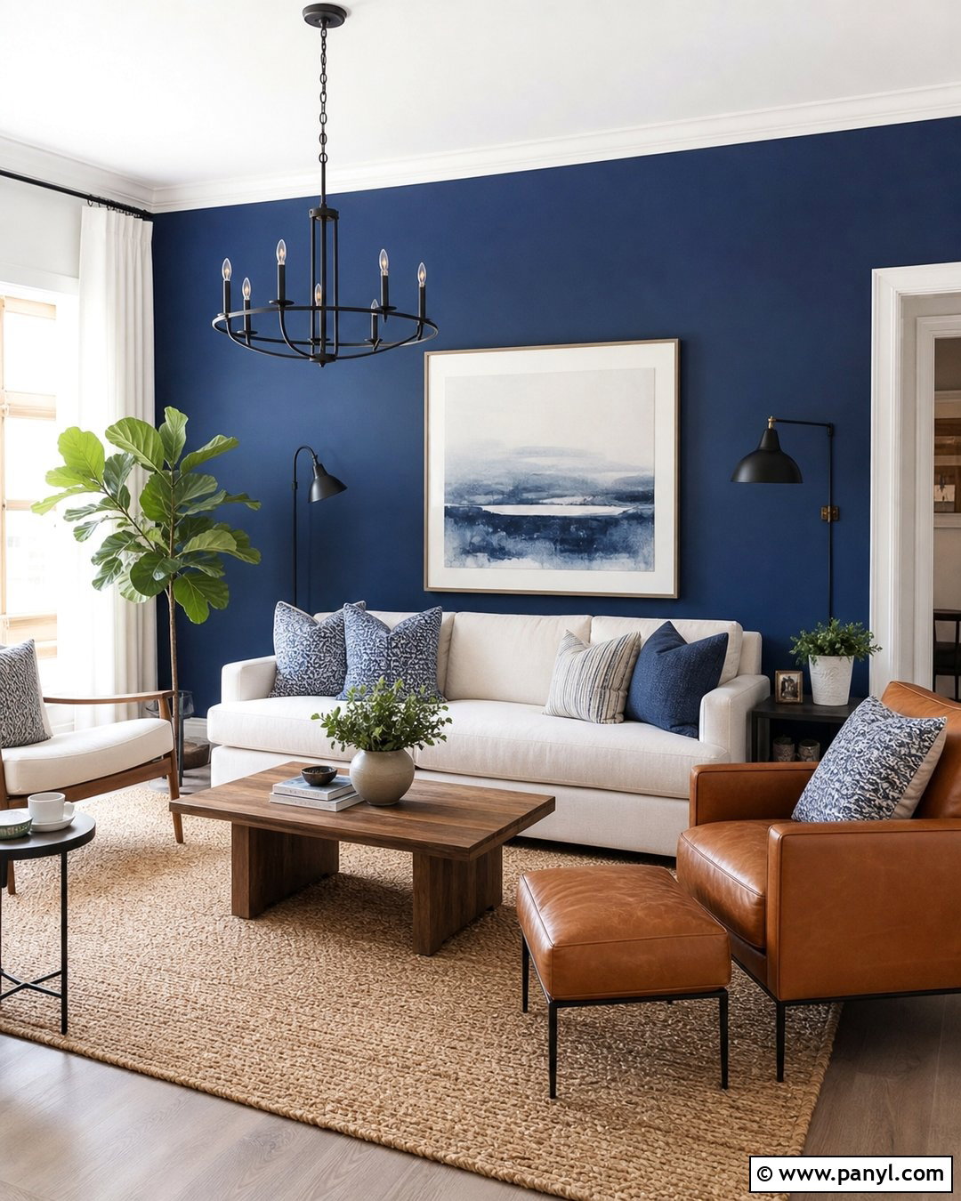 Cobalt Blue Living Room Accent Wall - 20 Cobalt Blue Interior Paint Ideas