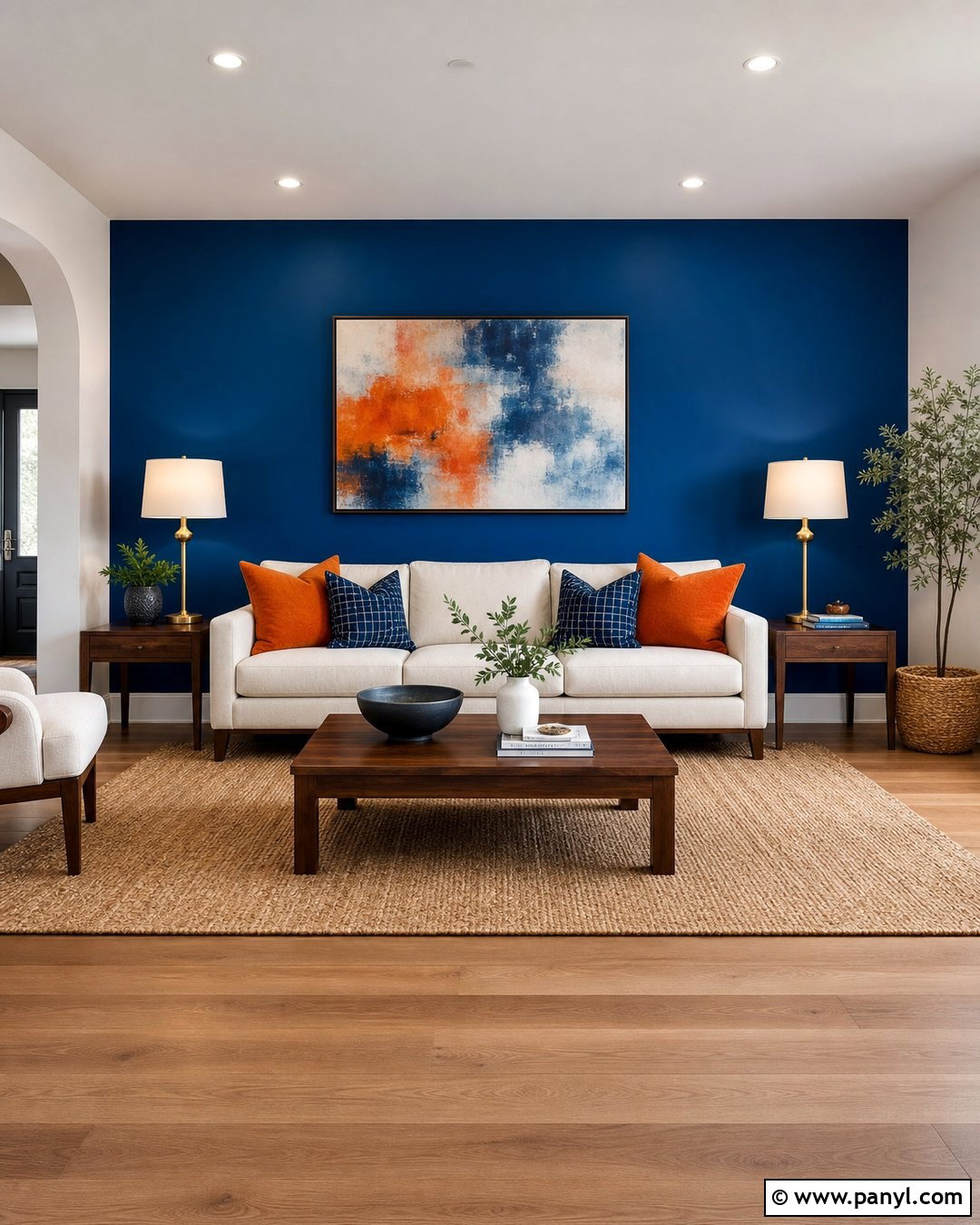 Cobalt Blue Living Room Accent Wall - 35 colorful accent wall ideas