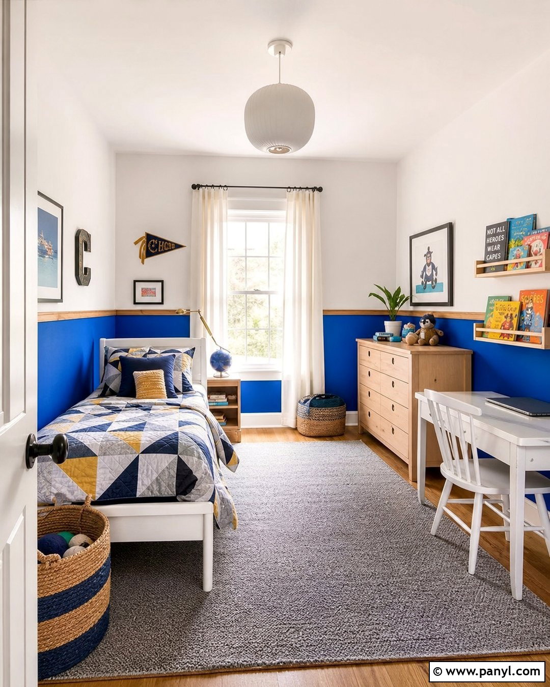 Cobalt Blue Lower Half Wall - 20 Lower Half Wall Painted Ideas