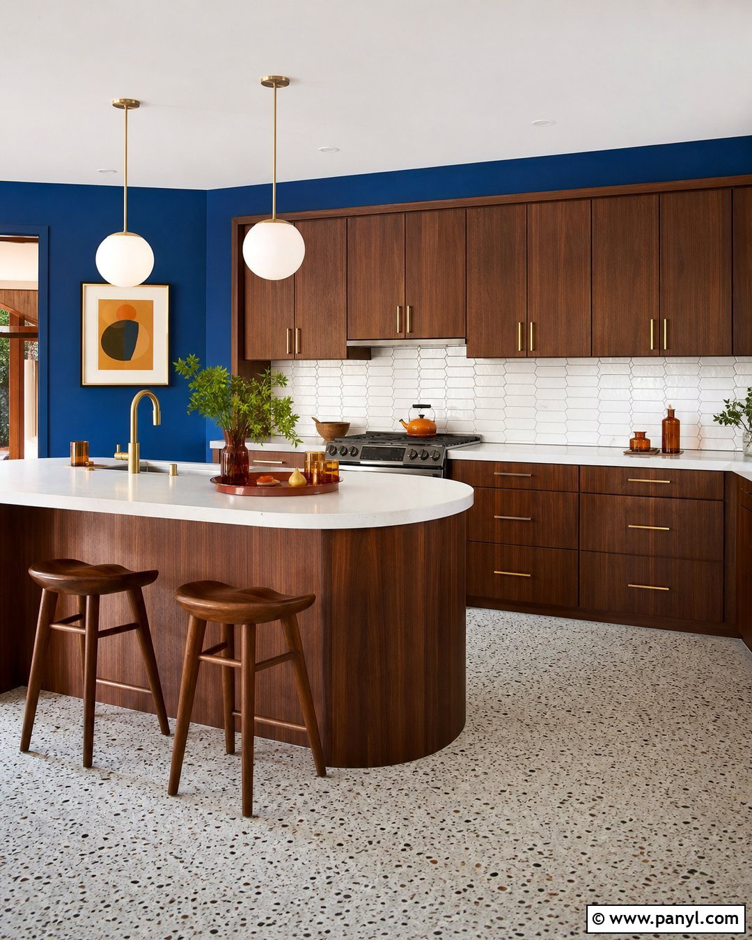Cobalt Blue Midcentury Kitchen Walls - 20 cobalt blue kitchen walls