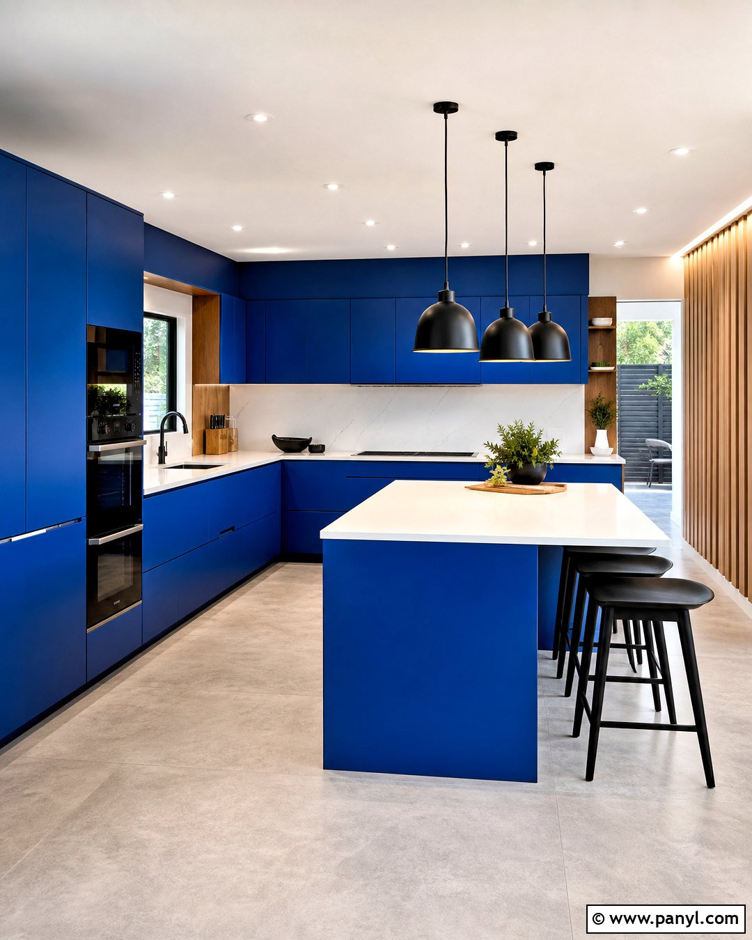 Cobalt Blue Modern Kitchen - 20 blue kitchen inspiration ideas