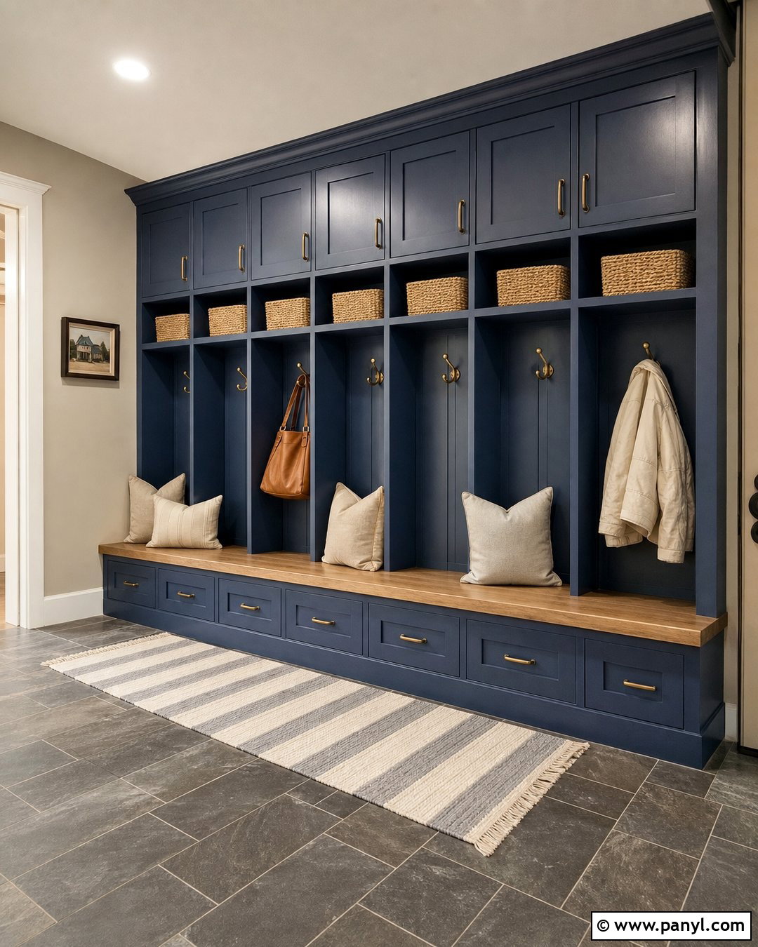 Cobalt Blue Mudroom Lockers - 20 Cobalt Blue Interior Paint Ideas