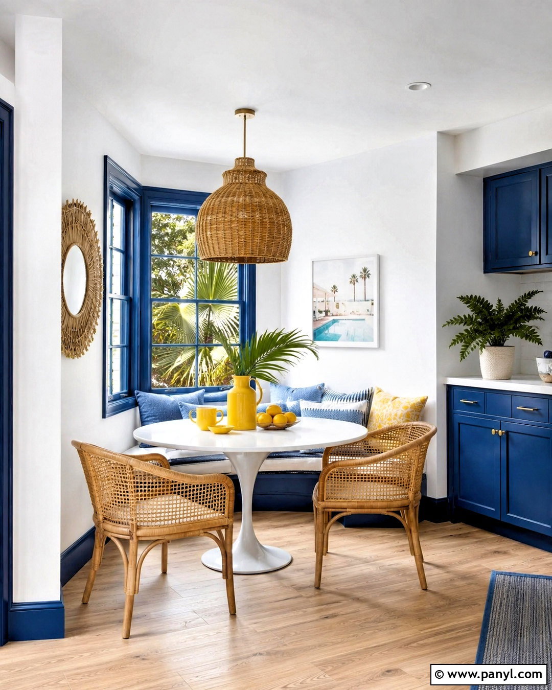 Cobalt Blue Painted Skirting With White Walls - 20 White Walls Painted Skirting Ideas