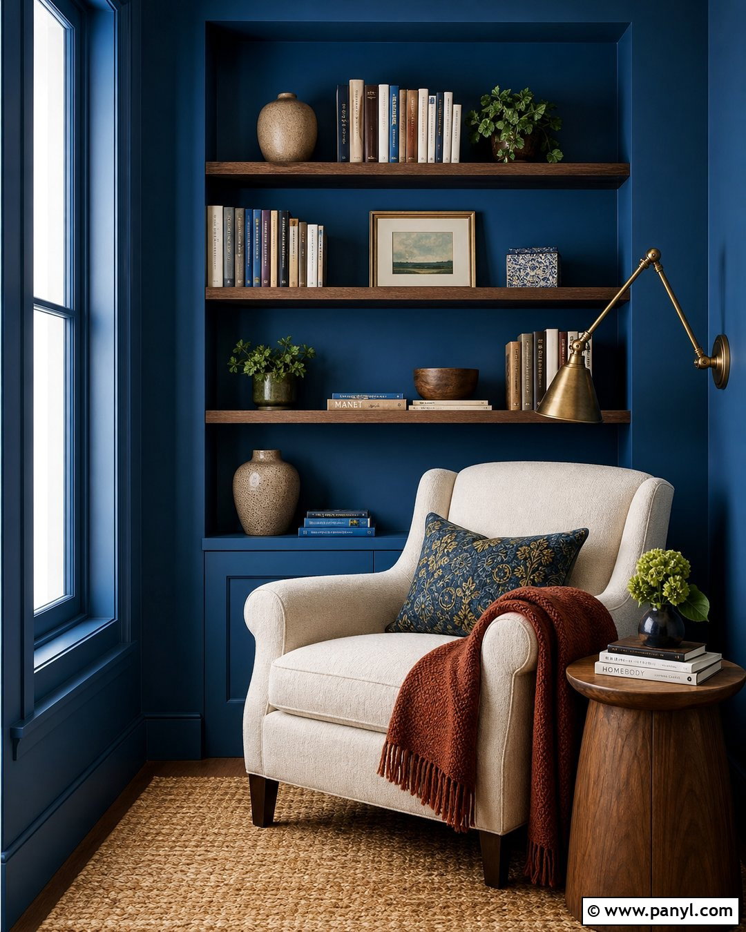Cobalt Blue Reading Nook - 20 Cobalt Blue Interior Paint Ideas
