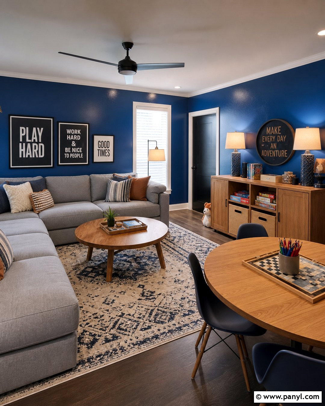Cobalt Blue Semi Gloss Game Room Walls - 30 Semi Gloss Paint On Walls