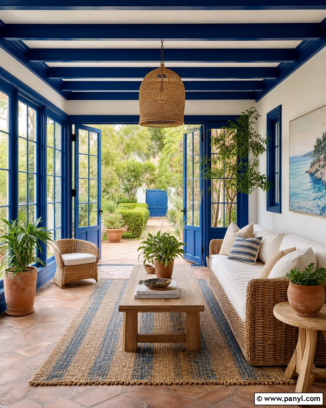 Cobalt Blue Sunroom Trim - 20 Cobalt Blue Interior Paint Ideas