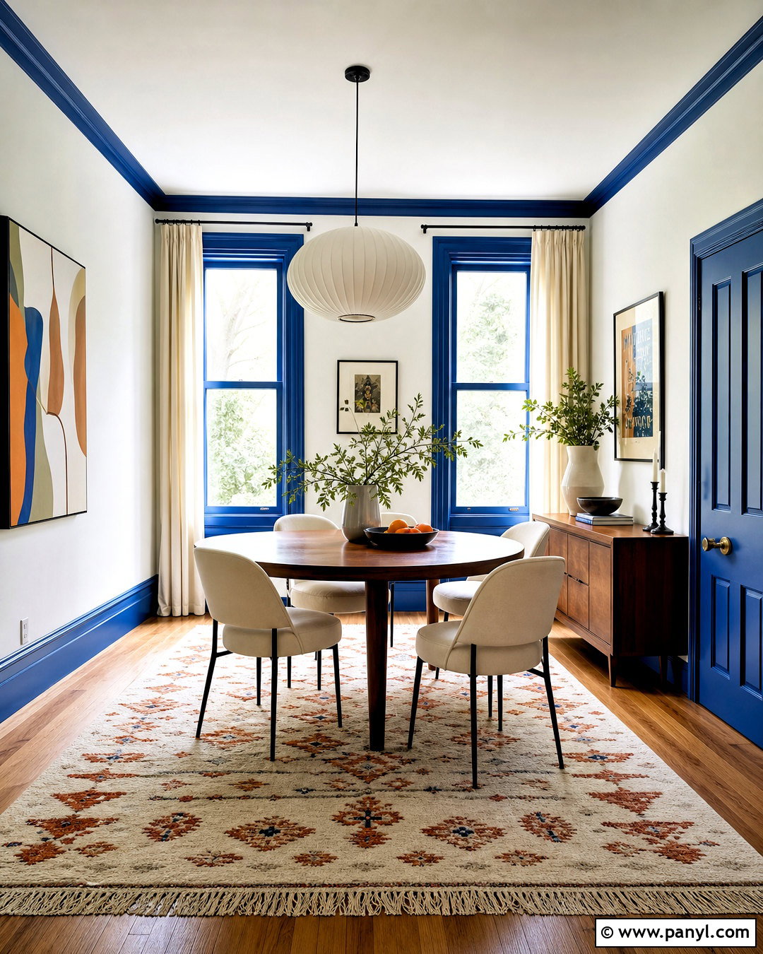Cobalt Blue Trim Dining Room - 20 blue trim interior ideas