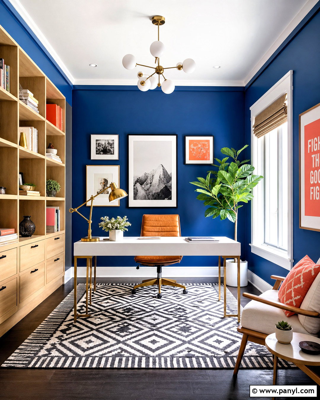 Cobalt Blue Walls With Bright White Ceiling - 20 wall and ceiling color combinations